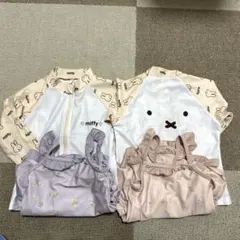 【miffy】ラッシュガード 花柄水着4着セット【双子】