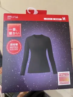 未使用　ユニクロ　超極暖　ヒートテック M 黒　レディース　クルーネックT