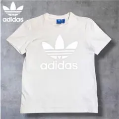 アディダス オリジナルス 白 Tシャツ M トレフォイル ビッグロゴ 古着