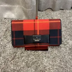 Kate Spade クラッチバッグ タータンチェック リボンのサムネイル