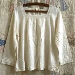 サマンサモスモス　 レース付き長袖ブラウス　オフホワイト