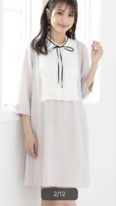 ローズティアラ　サイドプリーツワンピース　42