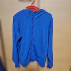 UNIQLO フード付きジップアップパーカー 150 青