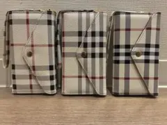 【3個セット】iPhone11pro ケース チェック 白 三つ折り