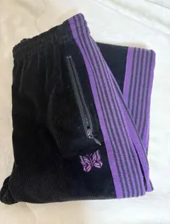 Needles ニードルストラックパンツ コーデュロイ 黒紫