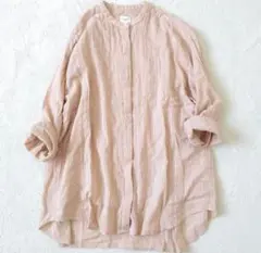 極美品 アーバンリサーチドアーズ ドビーバンドカラーシャツ コーラル