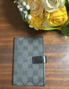 GUCCI グッチ 手帳カバー GG柄 キャンバス ブラック 黒