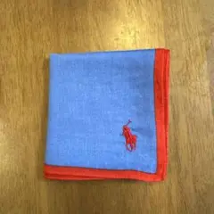 ポロラルフローレン　刺繍ハンカチ 青と赤