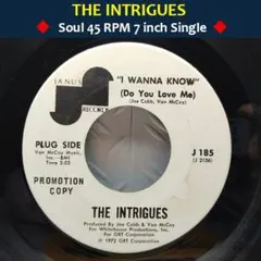 ★THE INTRIGUES / I WANNA KNOW★Van McCoy
