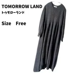 TOMORROW LAND ファインウール　アシンメトリークルーネックワンピース