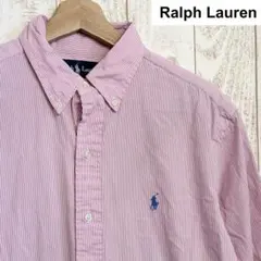 Ralph Lauren ラルフローレン ピンク ストライプ 半袖シャツ