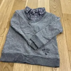 BeBe 花柄襟付き長袖カットソー 110