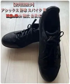 【使用回数少】アシックス 野球 スパイク 黒 29.0㎝ 幅広 金具式