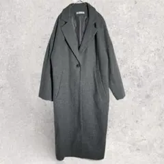 ブラックナンバー　美品　ロングコート　グレー　ウール混合　ライトオン
