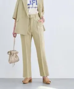 【green label relaxing 】アセテート混ツイルフレアパンツ