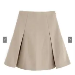 インパン裏地付ボックスプリーツフレアミニスカート[mei41]