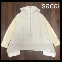 サカイ Sponge Sweat Hoodie ニット ドッキング パーカーのサムネイル