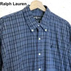 Ralph Lauren ラルフローレン チェック柄長袖シャツ ネイビー系