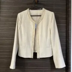 クリーニング済み！日本製ツイードノーカラージャケット