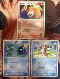 ポケモンカード　マグマ団のバクーダ、アクア団のヘイガニ、キバニア
