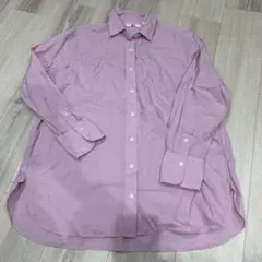 コットンシャツ ワイシャツ ビジネスシャツ シャツ ピンク ユニクロ M