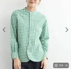 SO エスオー グリーン ギンガムチェック 長袖シャツ