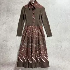 70s 80s ヴィンテージ ワンピース 9号 レトロ 昭和クラシック 古着