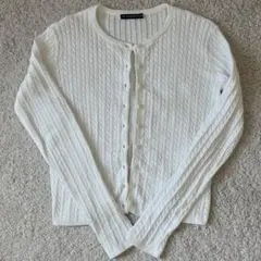 Brandy Melville ケーブルニットカーディガン ホワイト ショート丈