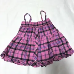 JEANS STORYピンク系チェック ノースリーブ