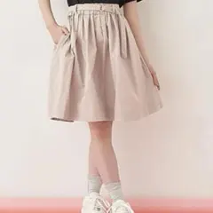 メゾピアノジュニア　【吸水速乾】Dカンベルトつきギャザースカート　150