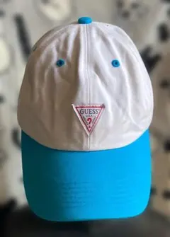 『GUESS JEANS/ゲス』フリーサイズ/帽子CAP ホワイト＆ブルーのサムネイル