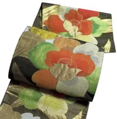 三越 袋帯 花紋 花模様 リーフ模様 金糸 着物 023b p - メルカリ