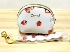 新品 Cocoonist コクーニスト いちご柄 ミニポーチ キーチェーン付き
