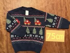 H&M クリスマス柄ニットセーター 75㎝ コットン100%