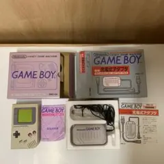 【初代】ゲームボーイ本体と充電式アダプターセット 箱、取説あり