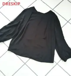 DRESKIP　 Vネックブラウス　黒 Lのサムネイル