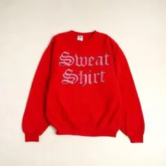 古着 sweat shirt 文字プリントスウェット レッド/DZ50