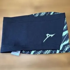 Mizuno ネックウォーマー 黒/緑 ストライプ