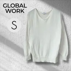グローバルワーク　ドロップショルダー　Ｖネック ロングスリーブ　コットンニット