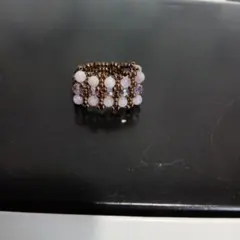 ♦❄❴¥2100❵ ハンドメイドビーズRing本物紫水晶