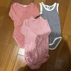 プチバトー ボディスーツ3点セット