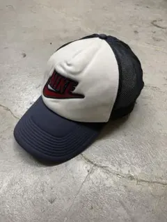 00s NIKE ナイキ　キャップ　メッシュキャップ　y2k ネイビー　刺繍