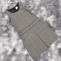 Style com（11）ノースリーブワンピース ウール混 グレンチェック柄