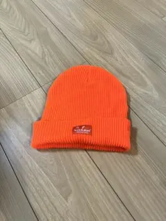 クックマンオレンジ リブ編みニット帽