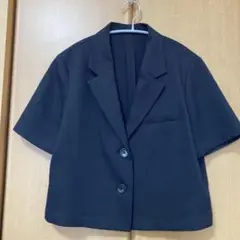 [GU]美品 ブラック半袖テーラードジャケットMサイズ
