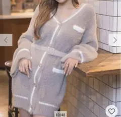 バイカラーフェザールーズカーディガン