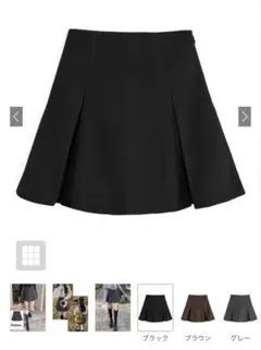 インパン裏地付　ボックス　プリーツ　フレア　ミニスカート［mei41］