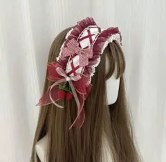 ヘッドドレス　いちご×レース