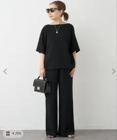 黒 ワイドパンツ