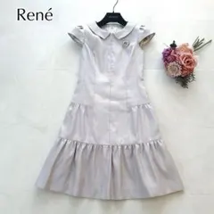 新品タグ付き✨️ルネ フレアワンピース 半袖 フロントジップ ピンク34